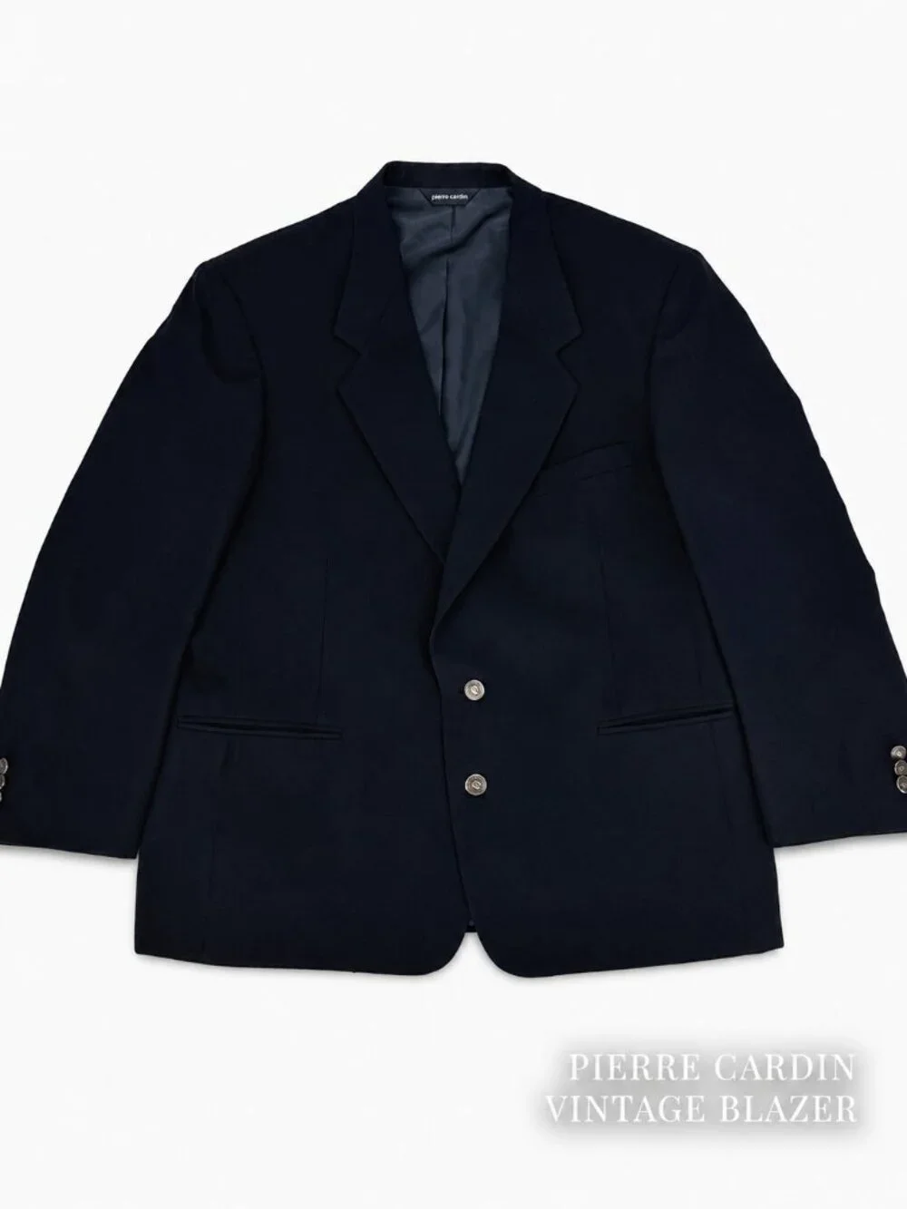 Vintage Pierre Cardin Navy Sport Coat Blazer USA Gold Buttons Size 44